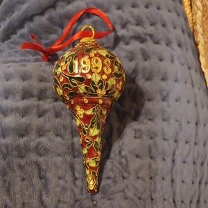 1998 Glass And Metal Ornament